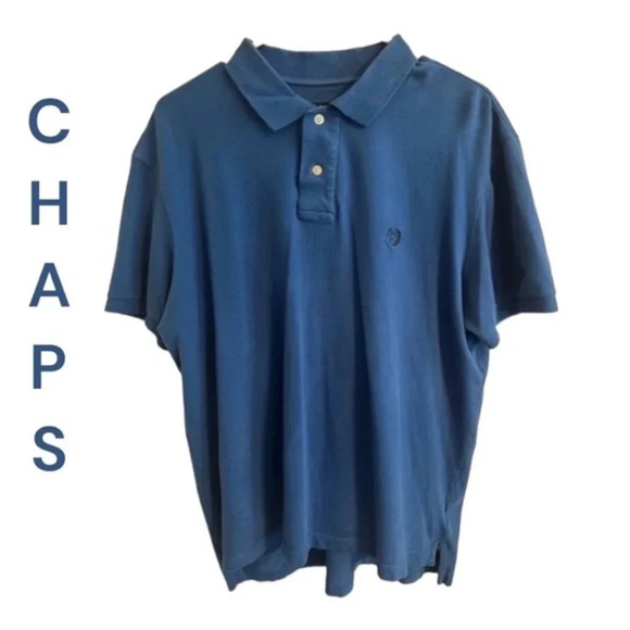 Chaps Mens Blue Stretch Polo‎ Shirt - Picture 1 of 5